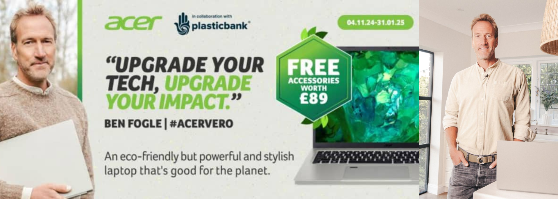 Ben Fogle X Acer official celebrity brand campaign